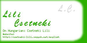 lili csetneki business card